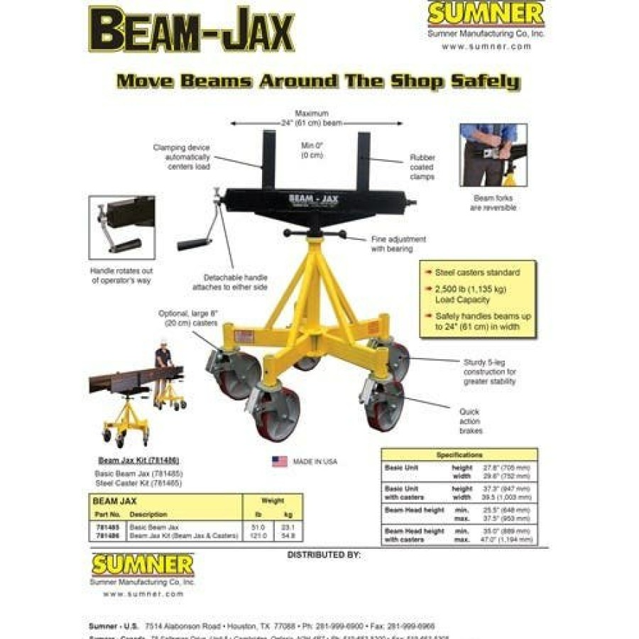 Hardware & Jobsite Supplies Sumner | Sumner Beam Jax Kit #1 Jack Stand With Caseters 781486