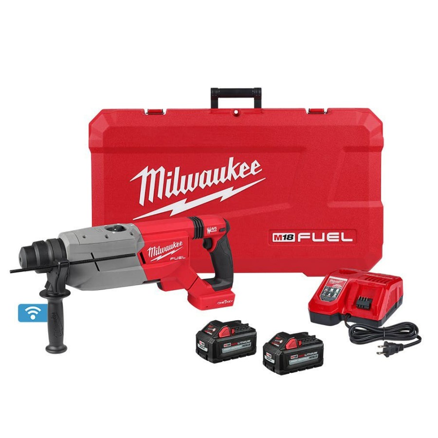 Power Tools Milwaukee Tools | Milwaukee M18 Fuel 1-1/4" Sds Plus D-Handle Rotary Hammer Kit W/ One-Key 2916-22