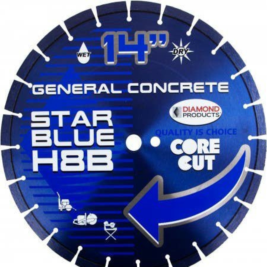 Accessories Diamond Products | Diamond Products 14" X .125" Star Blue Wet/Dry High Speed Blade H8B Concrete 85261