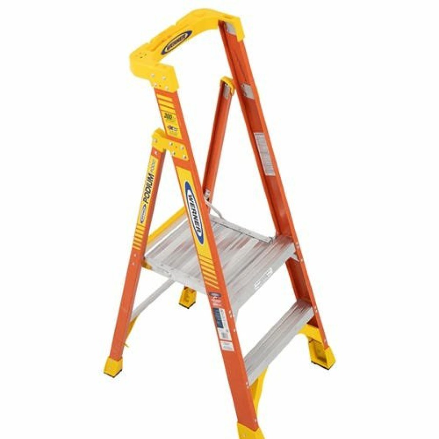 Hardware & Jobsite Supplies Werner | Werner 8' Fiberglass Podium Ladder 2' Platform Type Ia Pd6202