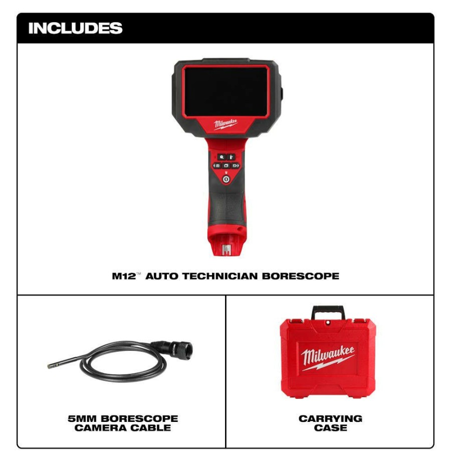 Power Tools Milwaukee Tools | Milwaukee M12 Auto Technician Borescope 3150-20