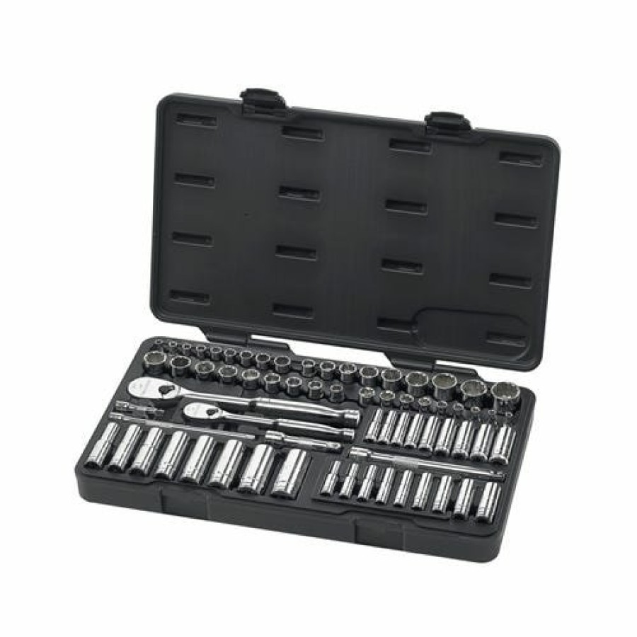 Hand Tools Gearwrench Tools | Gearwrench 68 Piece 1/4 3/8" Drive 6 & 12 Point Standard & Deep Sae Metric Socket Set 83000