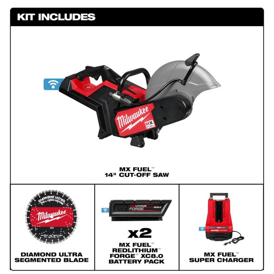 Power Tools Milwaukee Tools | Milwaukee Mx Fuel 14" Cut-Off Saw W/ Rapidstop Brake Kit Mxf315-2Xc