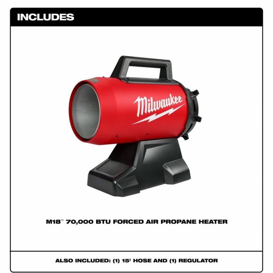 Power Tools Milwaukee Tools | Milwaukee M18 70,000 Btu Forced Air Propane Heater 0801-20