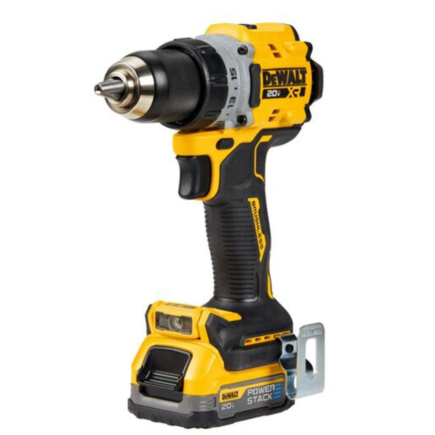 Power Tools DeWalt | Dewalt 20V Max Xr Brushless Cordless 1/2" Drill/Driver Powerstack & 2Ah 2-Battery Kit Dcd800D1E1