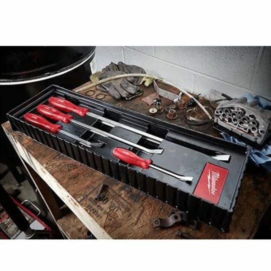 Hand Tools Milwaukee Tools | Milwaukee 4 Piece Pry Bar Set 48-22-9214