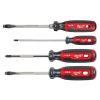 Hand Tools Milwaukee Tools | Milwaukee 4Pc Cushion Grip Screwdriver Set (Usa) Mt200-4