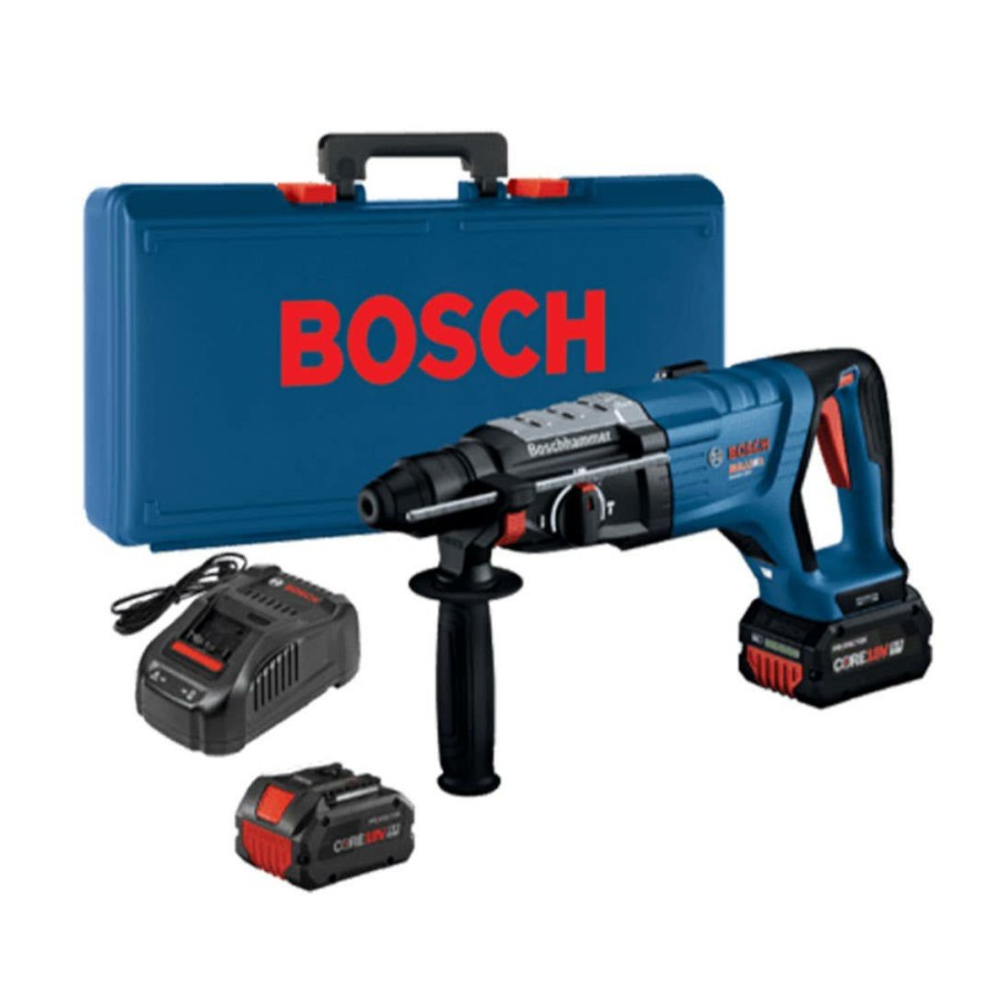 Power Tools Bosch Power Tools | Bosch 18V Brushless Connected-Ready Sds-Plus Bulldog 1-1/8 In. Rotary Hammer Kit With Core18V 8.0 Ah Profactor Performance Batteries Gbh18V-28Dck24