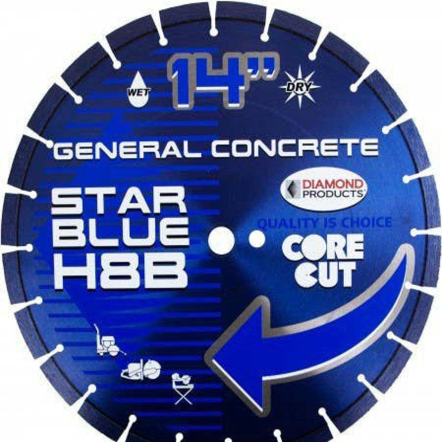 Accessories Diamond Products | Diamond Products 12" X .110" Star Blue Wet/Dry High Speed Blade H8B Concrete 92398