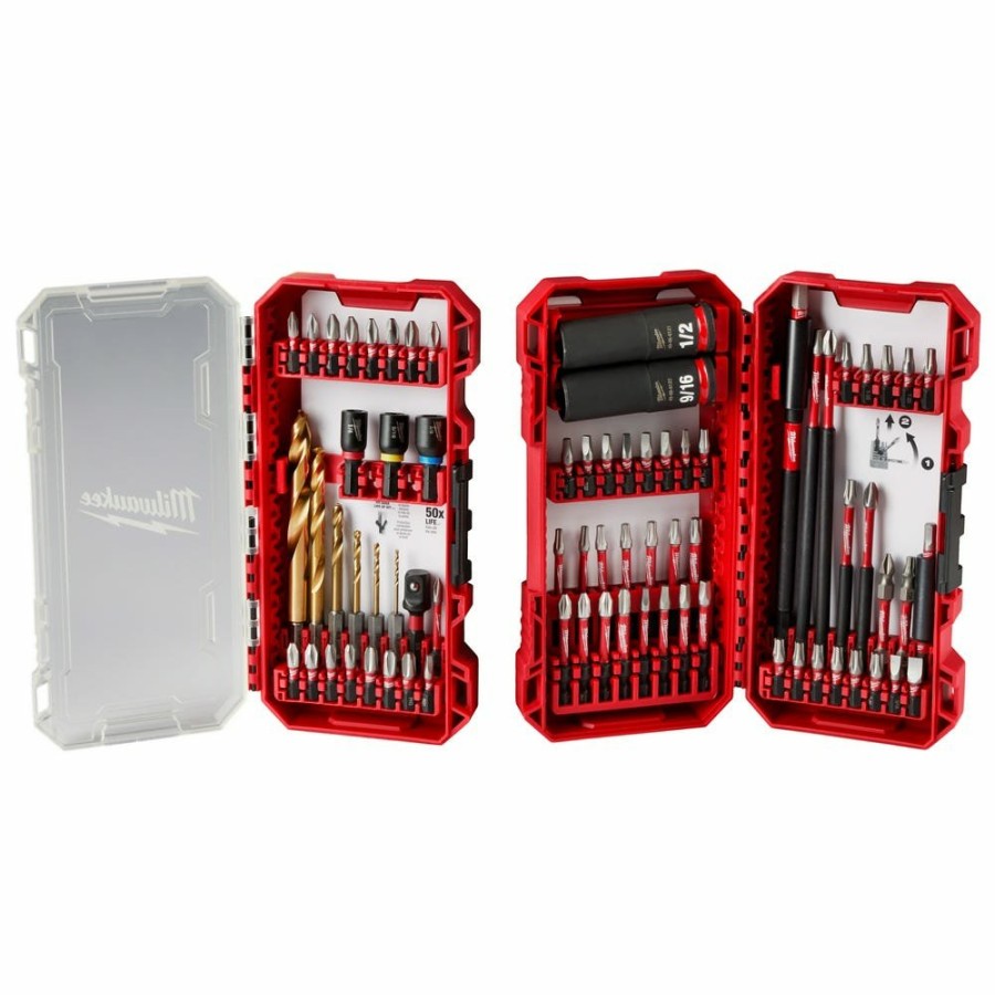 Accessories Milwaukee Tools | Milwaukee Shockwave Impact Duty Drill, Drive & Fasten Set - 75Pc 48-32-4098