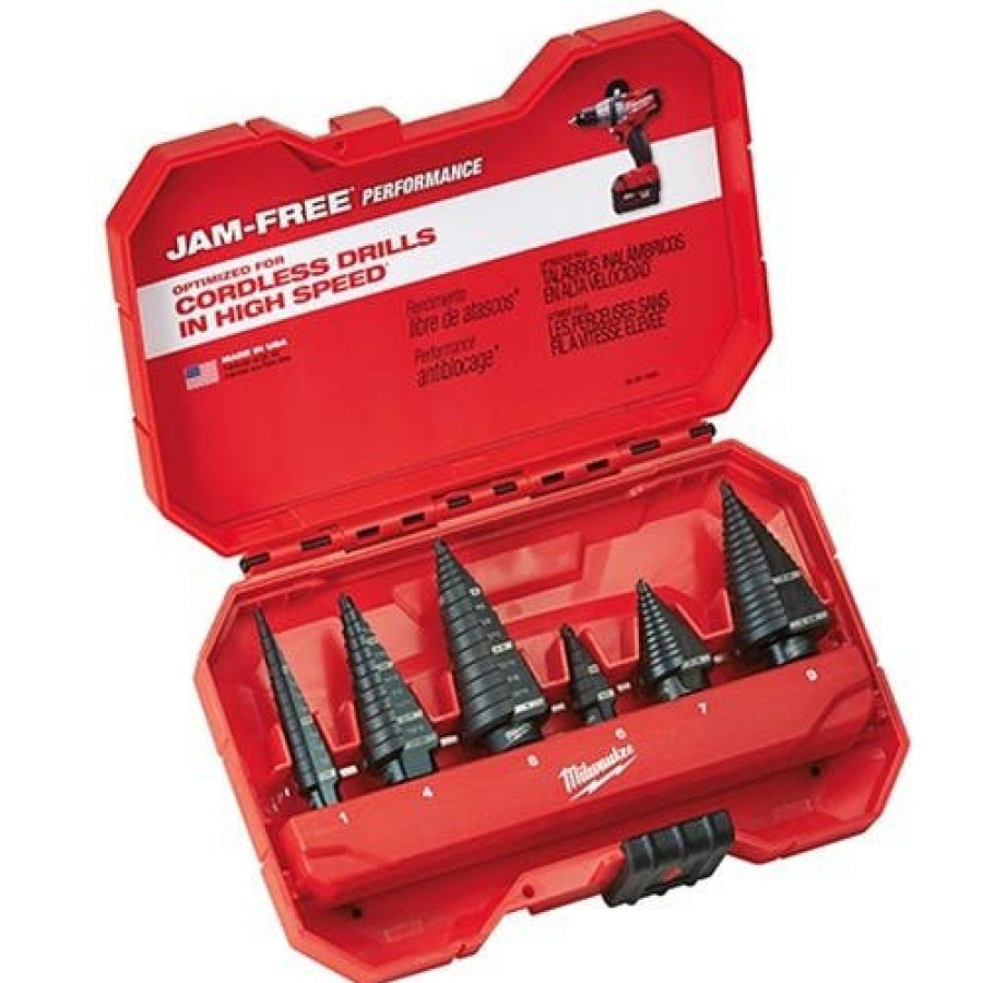 Accessories Milwaukee Tools | Milwaukee 6 Piece Step Bit Set (#1 #4 #6 #7 #8 #9) 48-89-9224