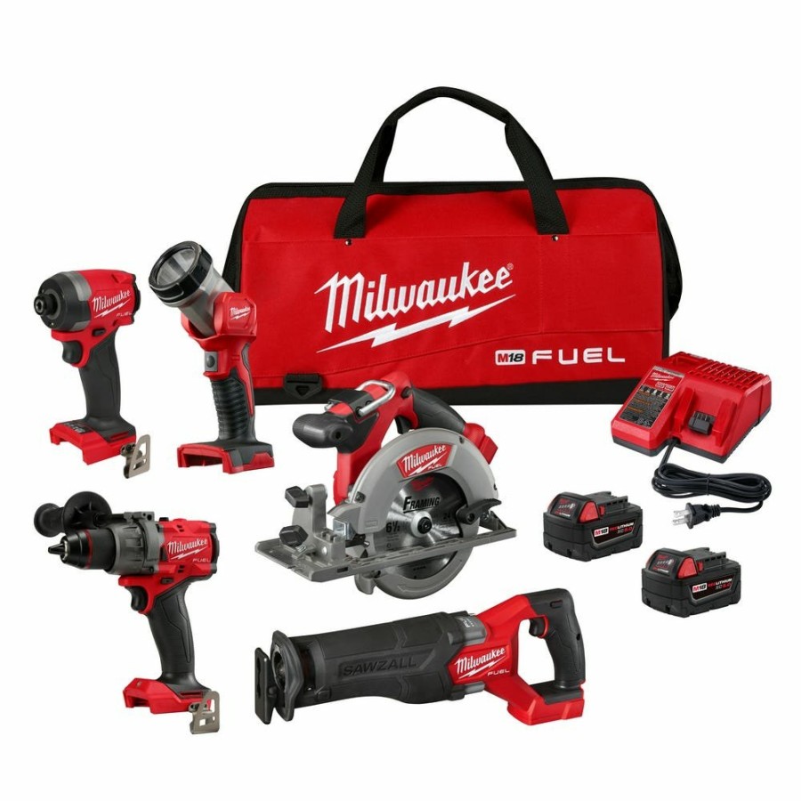 Power Tools Milwaukee Tools | Milwaukee M18 Fuel 5-Tool Combo Kit 3697-25