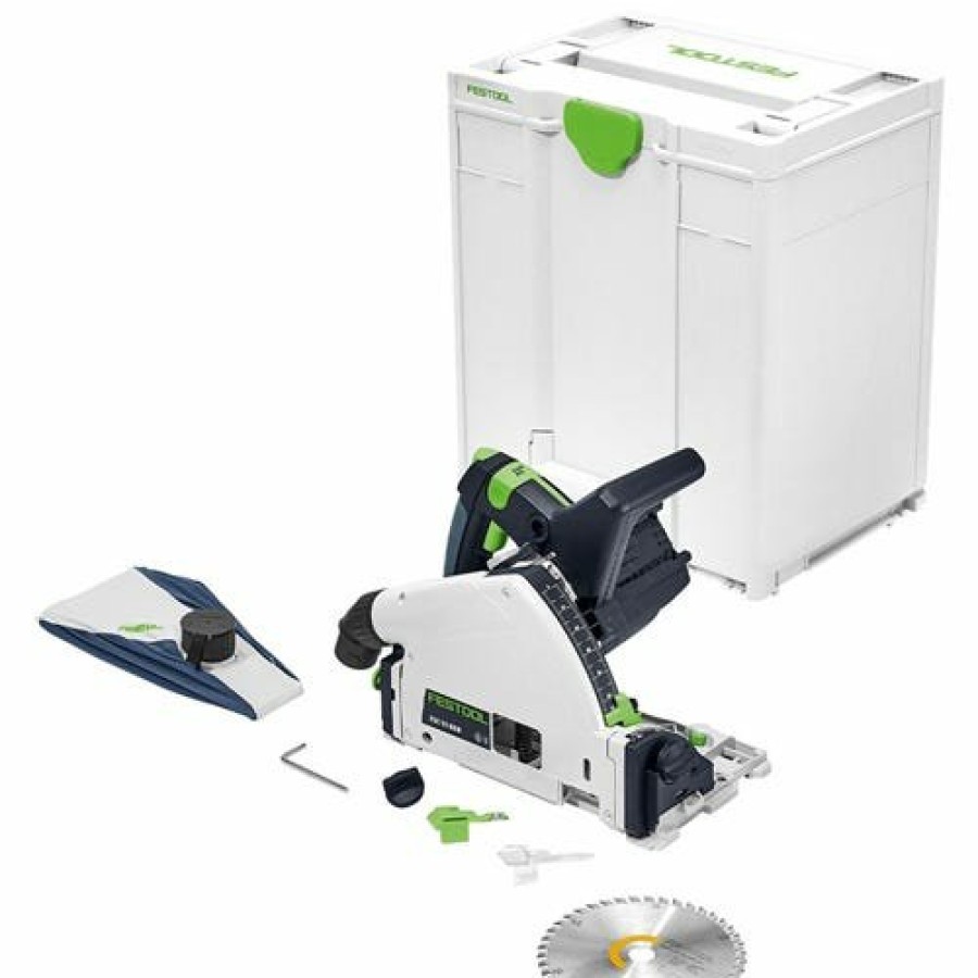 Power Tools Festool | Festool 18V Cordless 6-1/4" Tsc 55 Keb-F-Basic Cordless Track Saw W/ Kickback Stop (Tool Only) 576717"