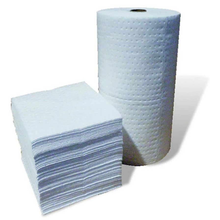 Hardware & Jobsite Supplies MBT Absorbents | Mbt 15" X 18" White Dimpled/Perforated Oil Sorbent Pads Melt Blown Wdm200