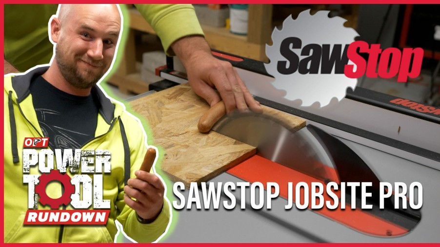 Power Tools SawStop Table Saws | Sawstop 1.5Hp Jobsite Saw Pro With Fence; Cart & Dust Guard Jss-120A60