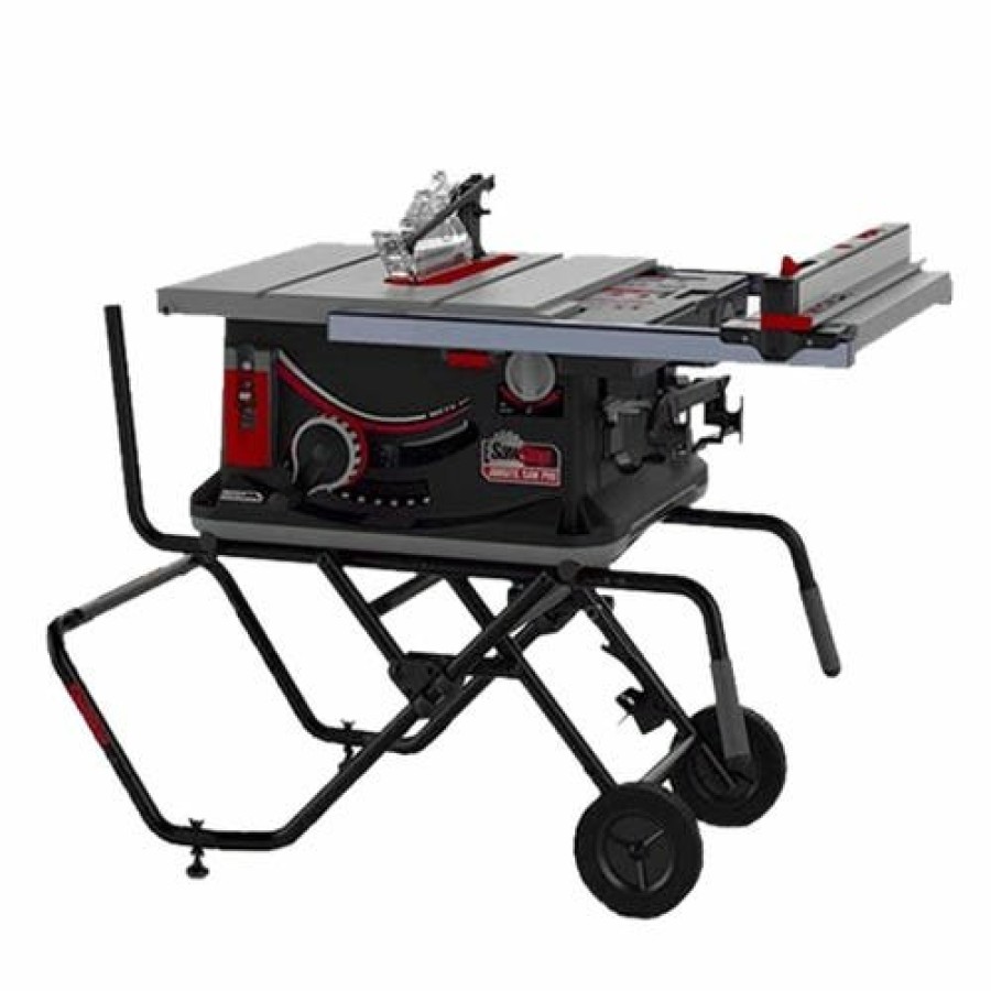 Power Tools SawStop Table Saws | Sawstop 1.5Hp Jobsite Saw Pro With Fence; Cart & Dust Guard Jss-120A60