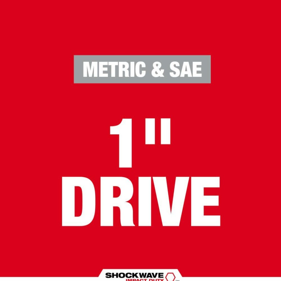 Accessories Milwaukee Tools | Milwaukee Shockwave Impact Duty 1" Drive 7Pc Mm & Sae Wheel Service Socket Packout Set 49-66-7840