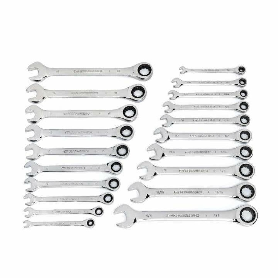 Hand Tools Gearwrench Tools | Gearwrench 20 Pc. 72-Tooth Sae/Metric Ratcheting Combination Wrench Set 35720-06