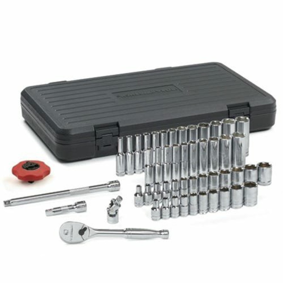 Hand Tools Gearwrench Tools | Gearwrench 51 Piece 1/4" 6 Point Sae & Metric Socket Set 80300