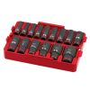 Accessories Milwaukee Tools | Milwaukee 15Pc. Shockwave Impact Duty 1/2" Drive Sae Packout Deep Socket Tray Set 49-66-6817