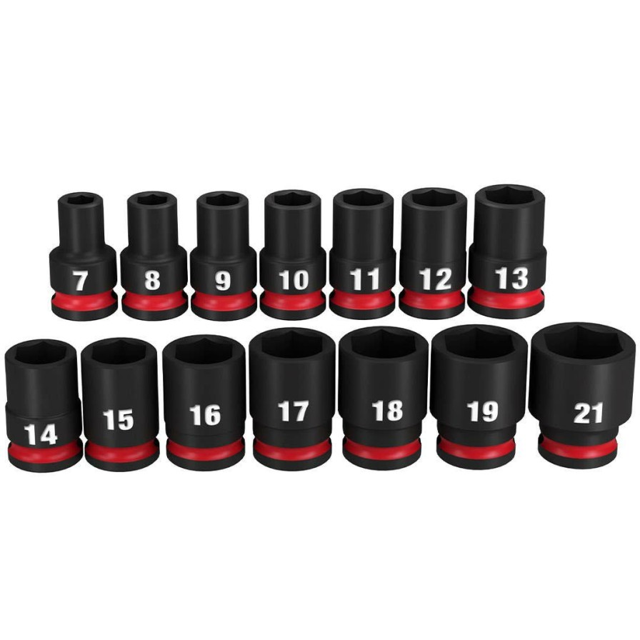 Accessories Milwaukee Tools | Milwaukee 14 Piece Shockwave Impact Duty 3/8" Drive Metric Standard 6 Point Socket Set 49-66-7007