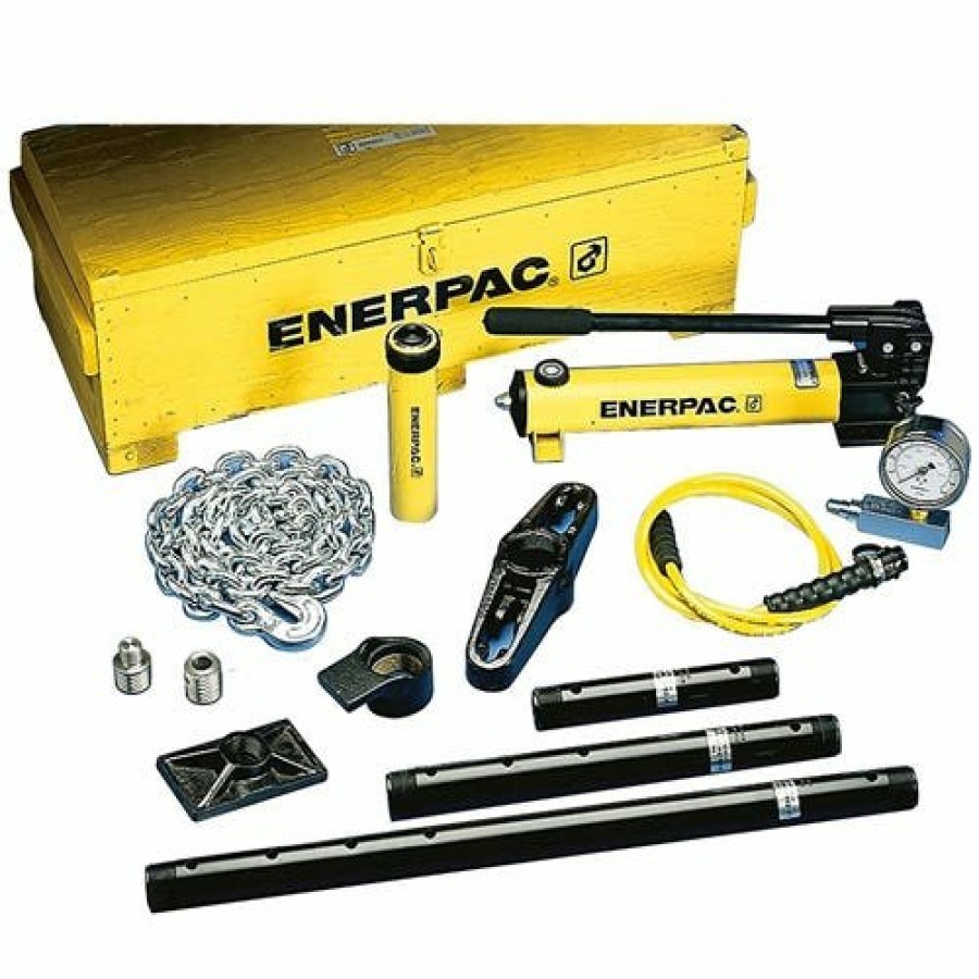 Power Tools Enerpac | Enerpac 12.5 Ton Hydraulic Cylinder & Hand Pump Set W/ 13 Cylinder Attachments Ms220