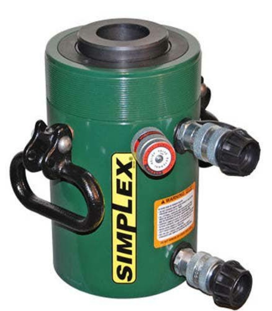 Power Tools Simplex | Simplex 100 Ton Center Hole Double Acting 6" Stroke Cylinder Rcd1006A