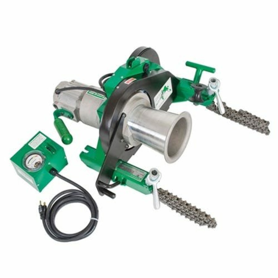 Power Tools Greenlee | Greenlee 6500 Lb. Super Tugger Cable Puller Power Unit 220 Vac 50Hz Force Gauge And Vise Chains 6001-22