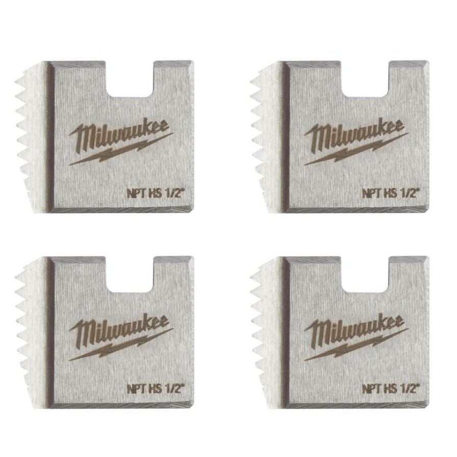 Accessories Milwaukee Tools | Milwaukee 1/2" High Speed Npt Portable Pipe Threading Dies (Set Of 4) 48-36-1107