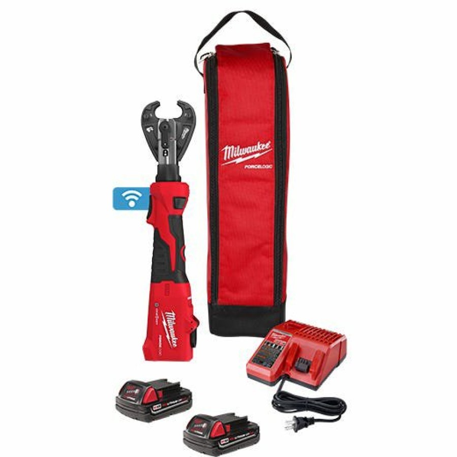 Power Tools Milwaukee Tools | Milwaukee M18 Force Logic 6T Linear Utility Crimper Kit W/ Snub Nose Jaw 2978-22