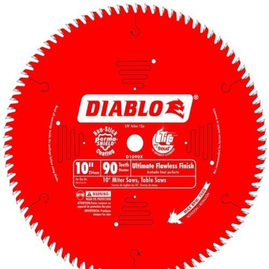 Accessories Freud Diablo Blades | Freud Diablo 10" 90 Tooth Ultimate Flawless Finish Circular Saw Blade D1090X