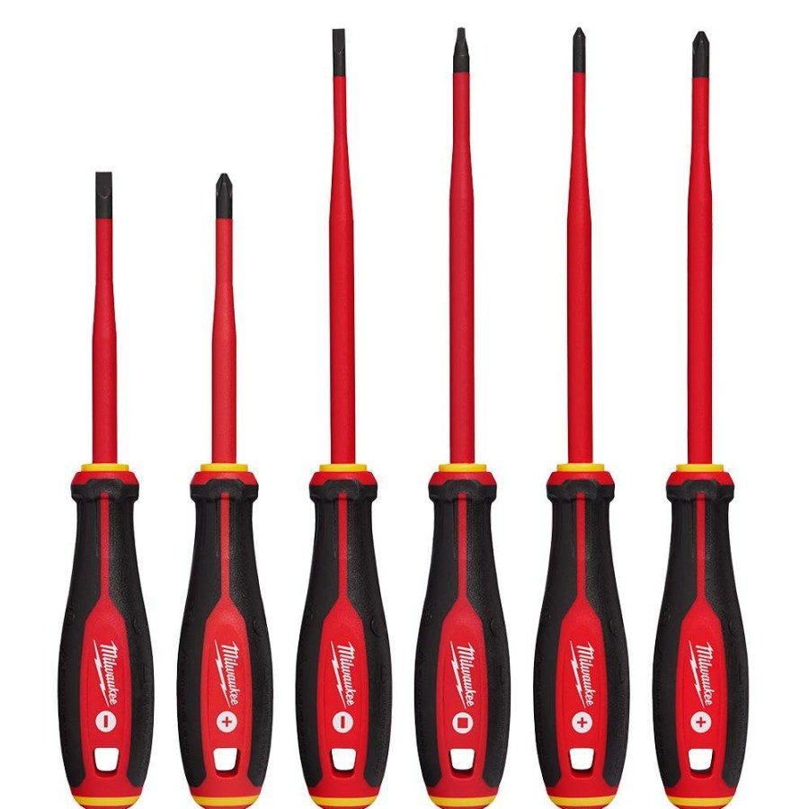 Hand Tools Milwaukee Tools | Milwaukee Tool 6Pc 1000V Insulated Slim Tip Screwdriver Set 48-22-2206