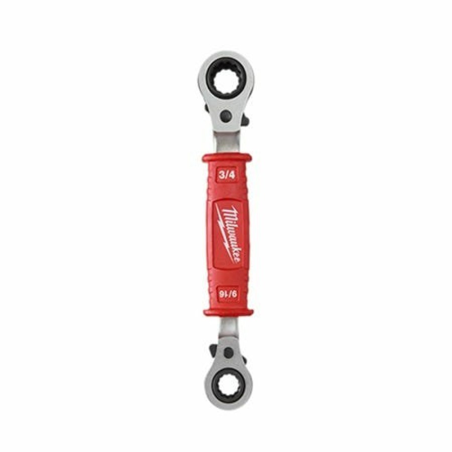 Hand Tools Milwaukee Tools | Milwaukee Lineman'S 4-In-1 Insulated Ratcheting Box Wrench 48-22-9212