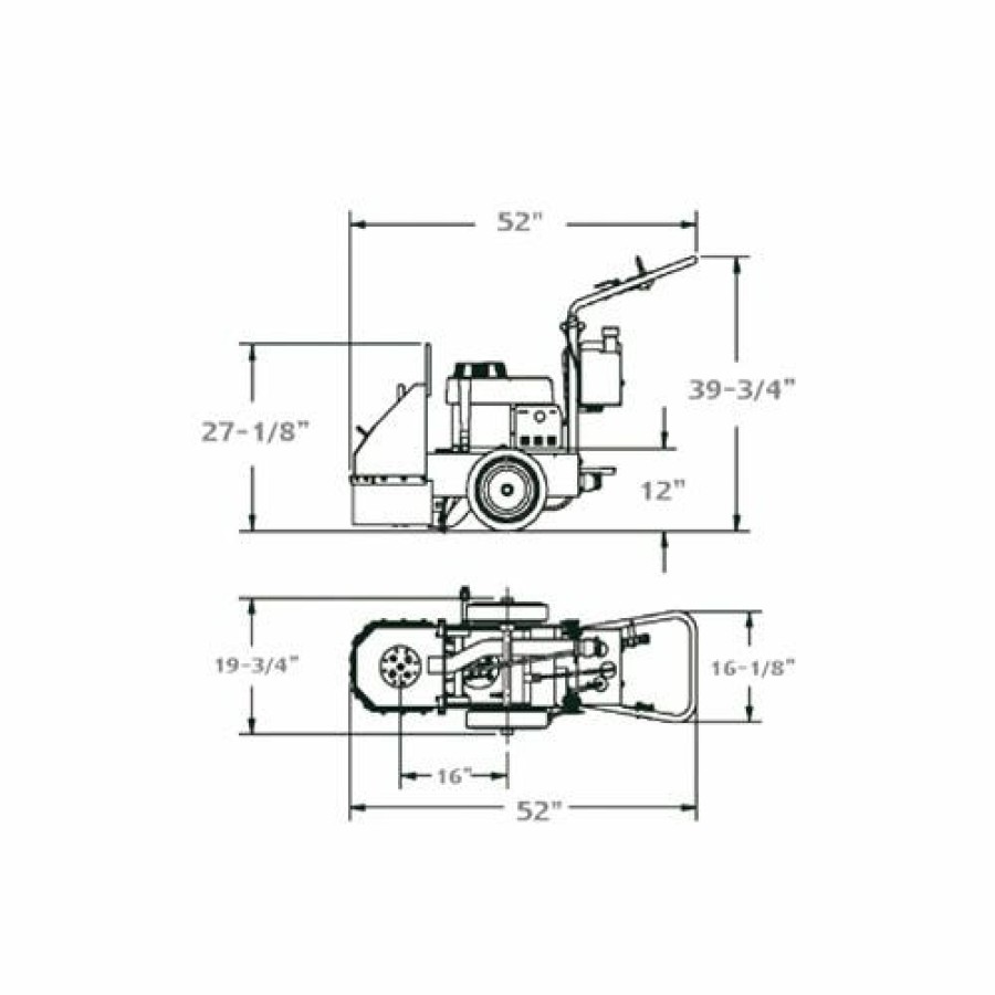 Power Tools Diamond Products | Diamond Products 12" Core Prep 10Hp Honda Cc110H Single Head Floor Grinder 47385