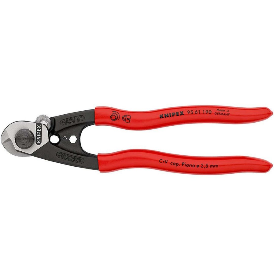 Hand Tools Knipex | Knipex 7-1/2" Wire Rope Shears W/ Plastic Handle 95 61 190