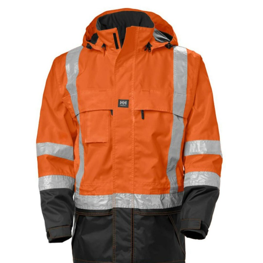 Safety & Work Wear Helly Hansen | Helly Hansen Waterproof Potsdam Jacket Class 3 Orange/Charcoal 71389-269