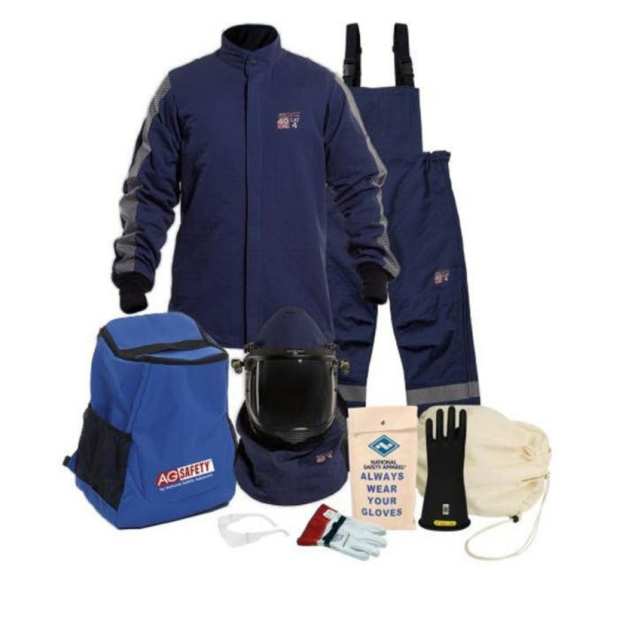 Safety & Work Wear Enespro | Enespro Arcguard Performance 40 Cal Jacket & Bib Kit W/ Lift Front Hood & Voltage Gloves Arc40Kit-Xl08