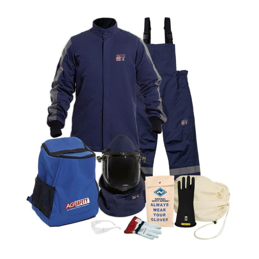 Safety & Work Wear Enespro | Enespro Arcguard Performance 40 Cal Jacket & Bib Kit W/ Lift Front Hood & Voltage Gloves (2X-12) Arc40Kit-2X12