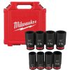 Accessories Milwaukee Tools | Milwaukee 8 Piece Shockwave Impact Duty 3/4" Drive Sae Deep 6 Point Socket Set 49-66-7018