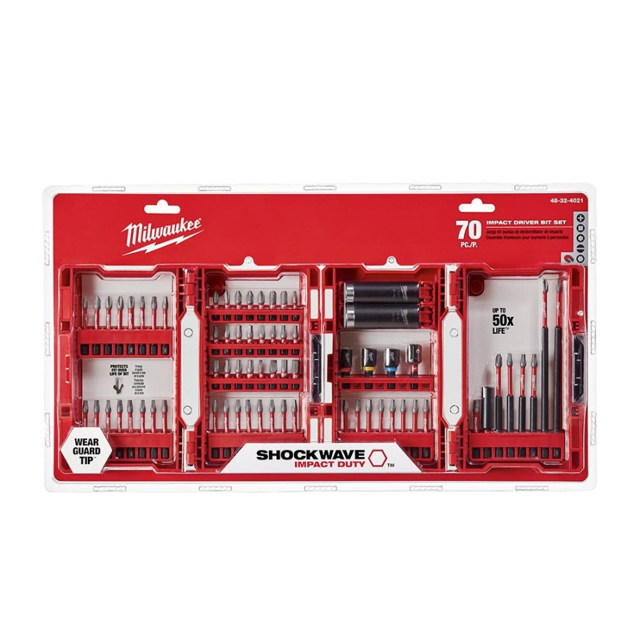 Accessories Milwaukee Tools | Milwaukee Shockwave 70-Piece Impact Drill And Drive Set 48-32-4021