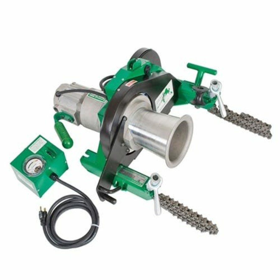 Power Tools Greenlee | Greenlee 6500 Lb. Super Tugger Cable Puller Power Unit Force Gauge And Vise Chains 6001