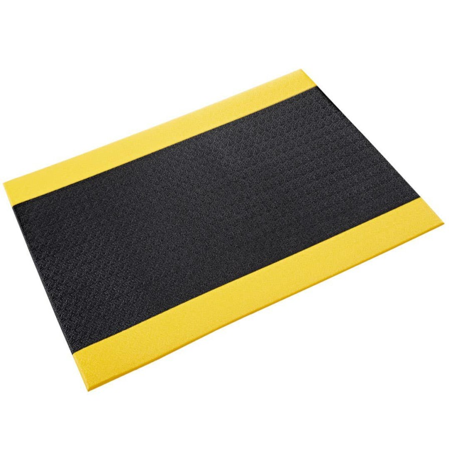 Safety & Work Wear Crown Matting | Crown Anti-Fatigue Matting 3/8" 3'X12' Comfort-King Floor Mat Black/Yellow Dry Area Ck 0312Yb