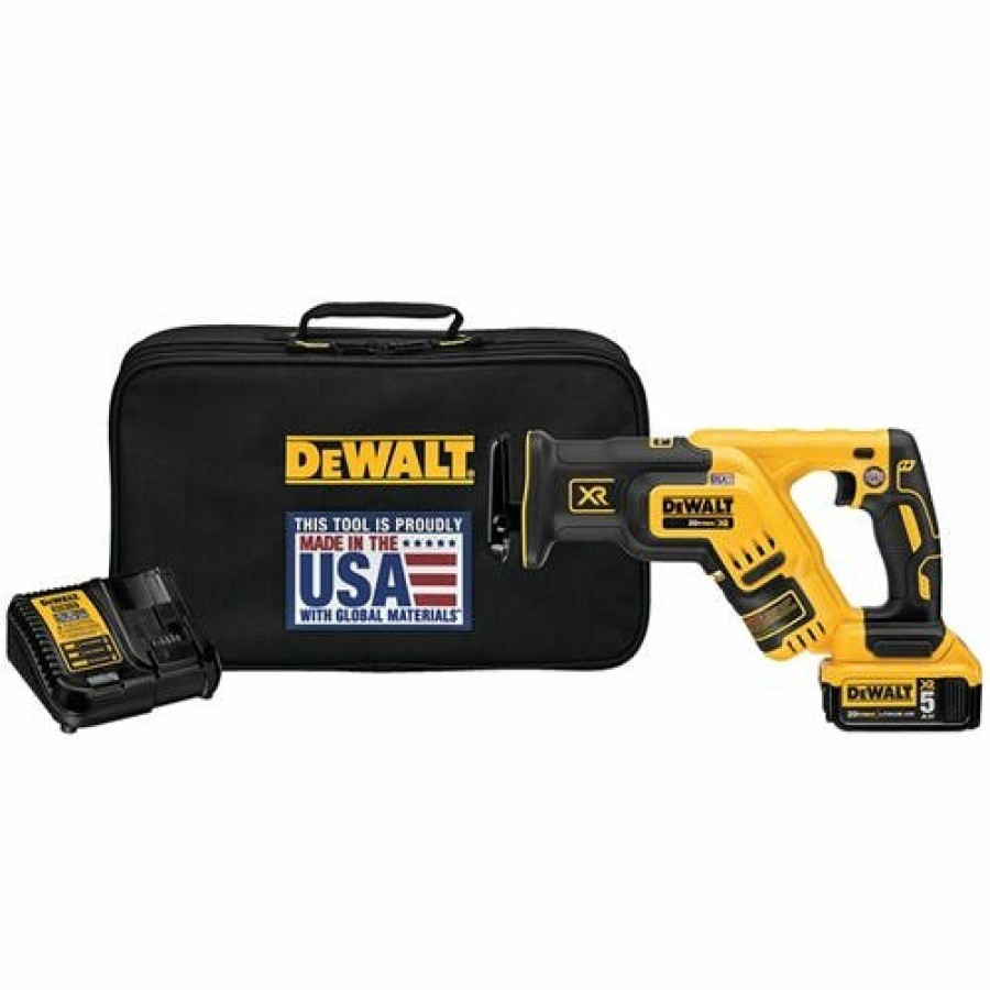 Power Tools DeWalt | Dewalt 20V Max Xr Brushless Compact Reciprocating Saw 5.0Ah Kit Dcs367P1