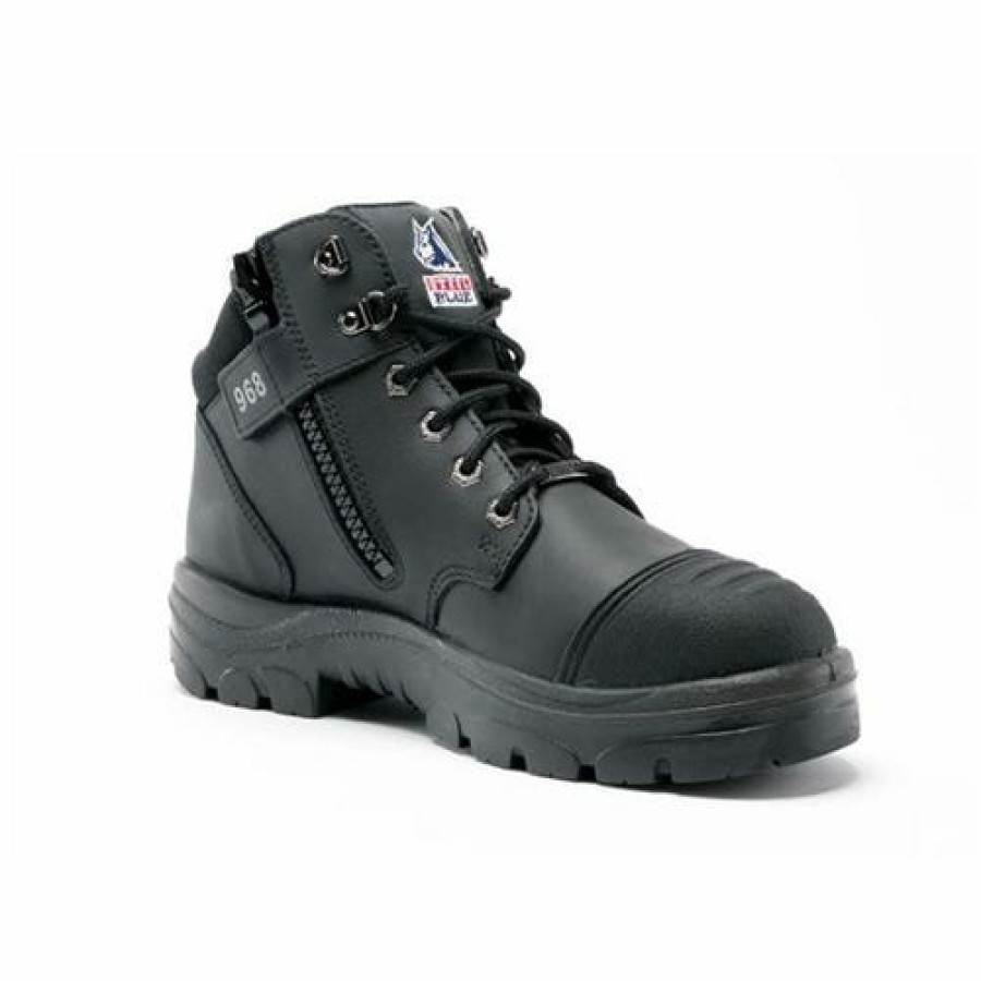 Safety & Work Wear Steel Blue Work Boots | Steel Blue Parkes Zip Hiker Style Safety Boots W/ Steel Toe Cap - Medium Fit 812968M-Blk