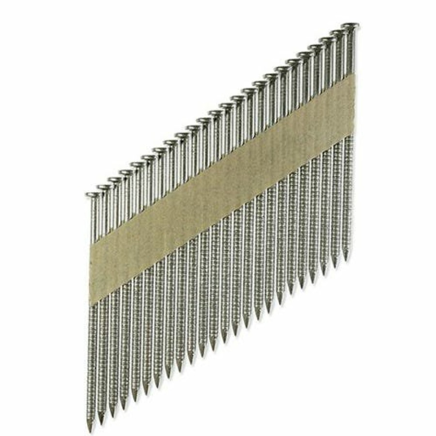 Hardware & Jobsite Supplies Simpson Strong-Tie | Simpson Stainless 31 Deg.-34 Deg. Paper Clipped Head 3-1/4" 10-Gauge Ring-Shank Nails (Box Of 1000) S10A325T31