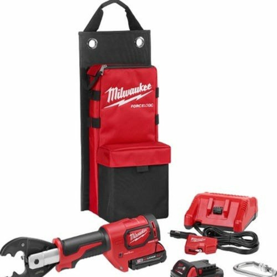 Power Tools Milwaukee Tools | Milwaukee M18 Utility Crimper Forcelogic 6-Ton D3 Grooves & Fixed Bg Die (2.0Ah) Kit 2678-22Bg