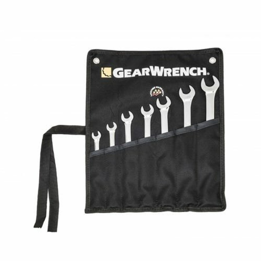 Hand Tools Gearwrench Tools | Gearwrench 7Pc. 12 Point Long Pattern Combination Sae Wrench Set W/ Tool Roll 81933