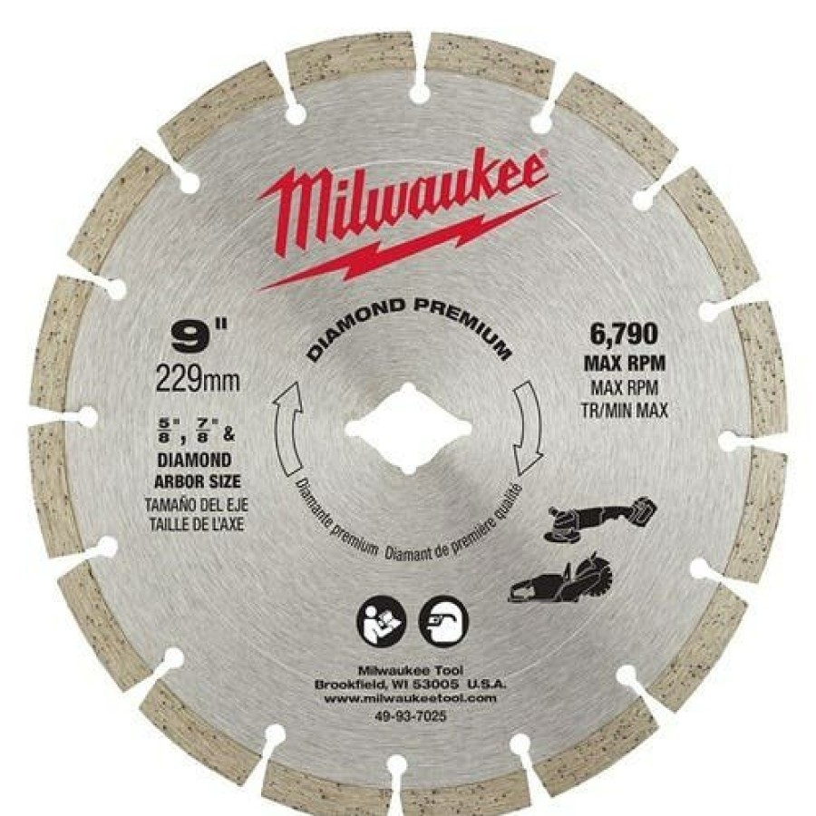 Accessories Milwaukee Tools | Milwaukee 9" Diamond Premium Segmented Blade 49-93-7025