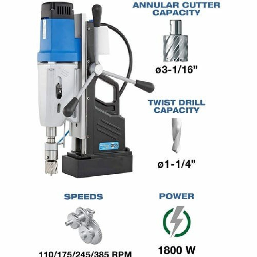 Power Tools CS Unitec | Cs Unitec 3-1/16" Four-Gear Portable Magnetic Drill Mabasic 850