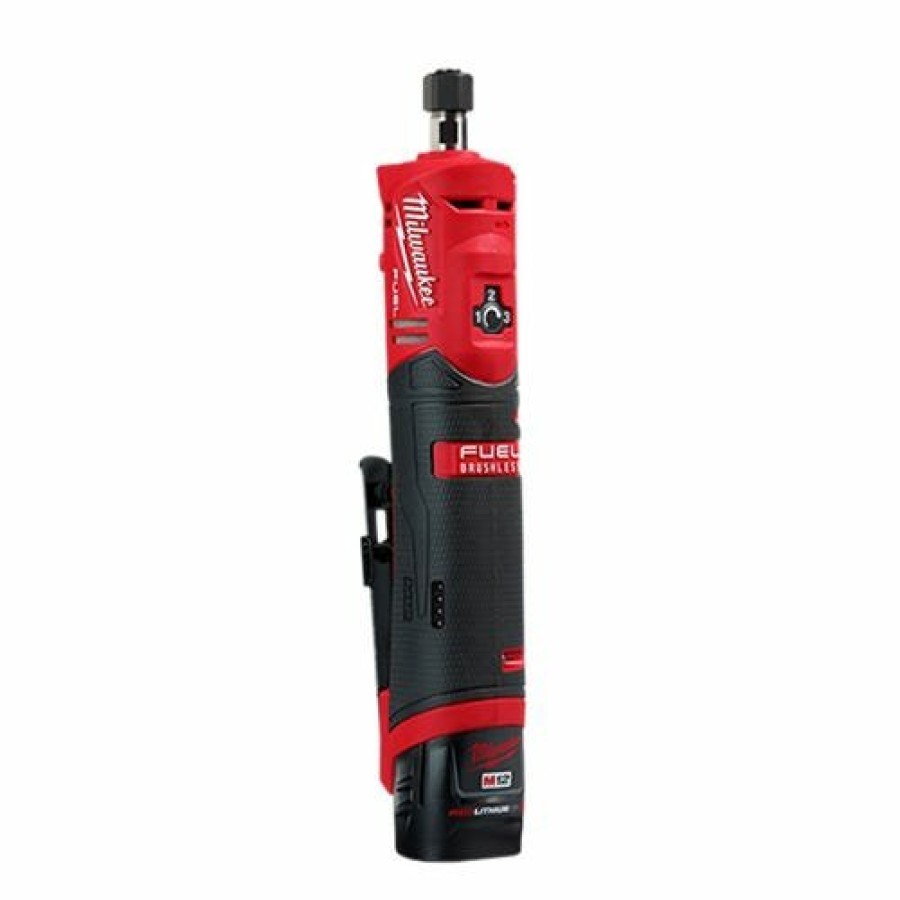 Power Tools Milwaukee Tools | Milwaukee M12 Fuel 1/4" Straight Die Grinder (2.0Ah) Kit 2486-22